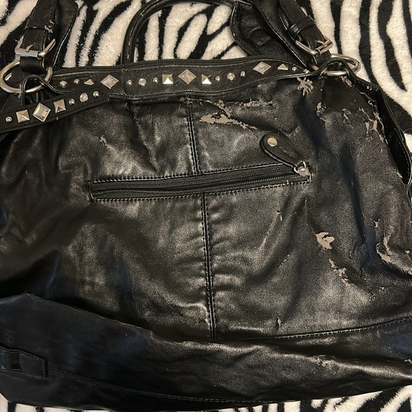 Black studded hobo style purse - Picture 10 of 12